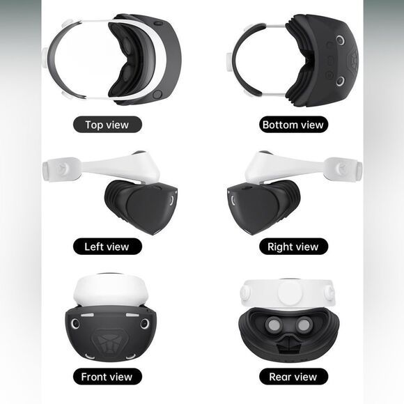 PS VR2 Face Cover W Shell Protective Face Cushion, Thumb Grips, & Cable Strap - Picture 5 of 9